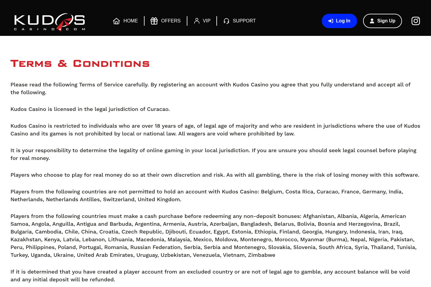 Kudos Casino source-page capture
