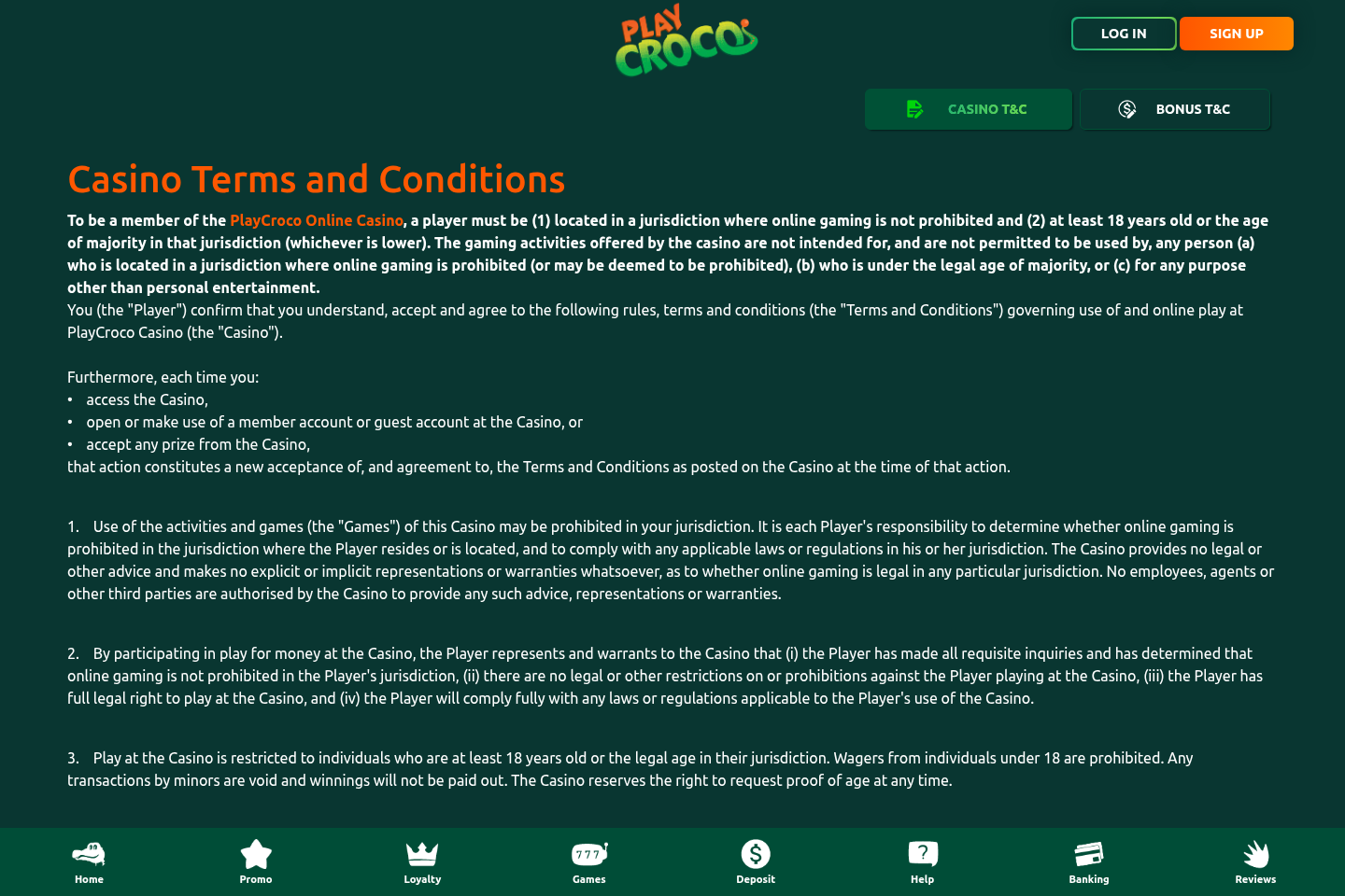 PlayCroco Casino source-page capture
